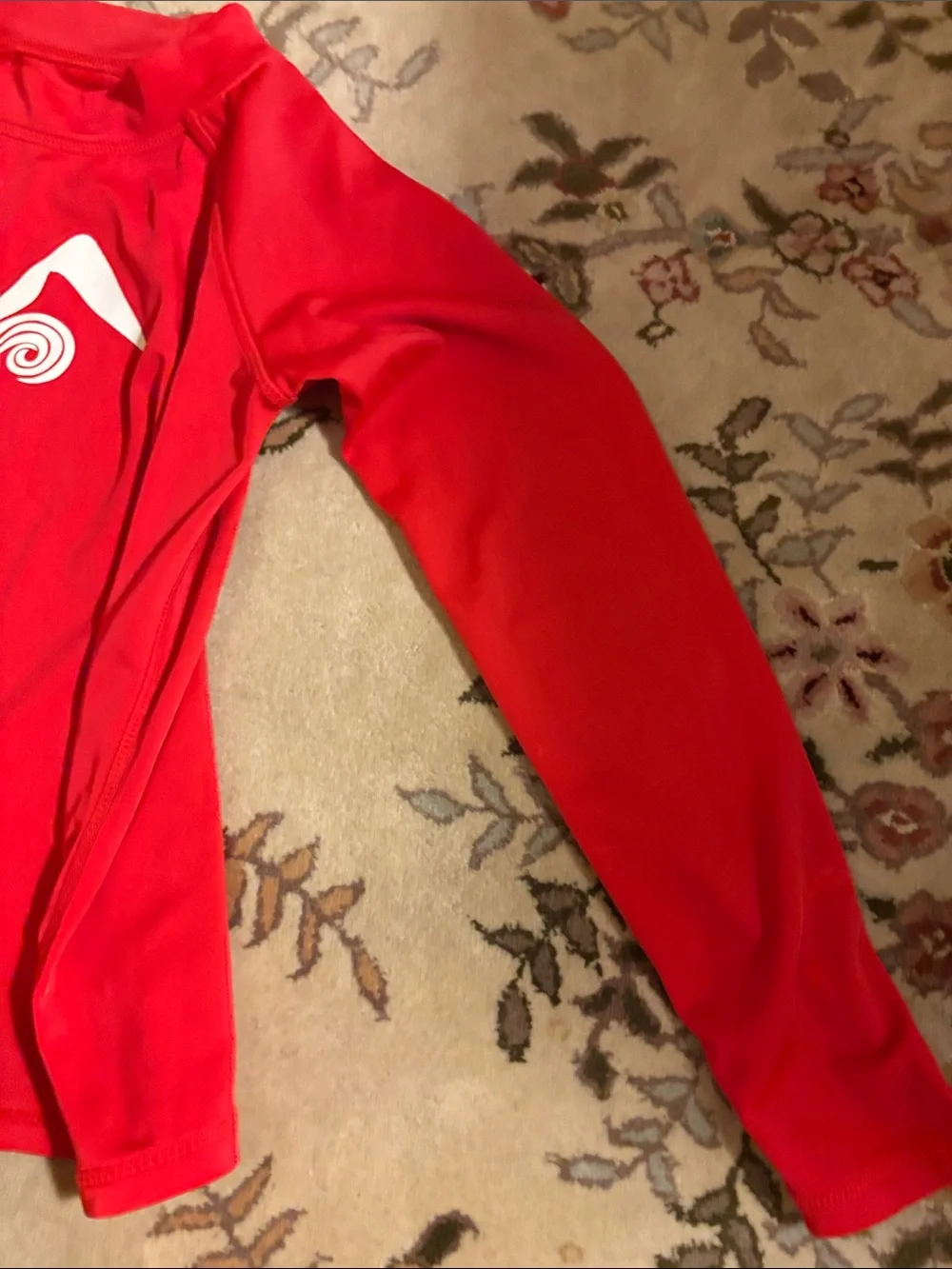 Kids Red Long-Sleeve Rash Guard Swim Shirt - Brand Unspecified